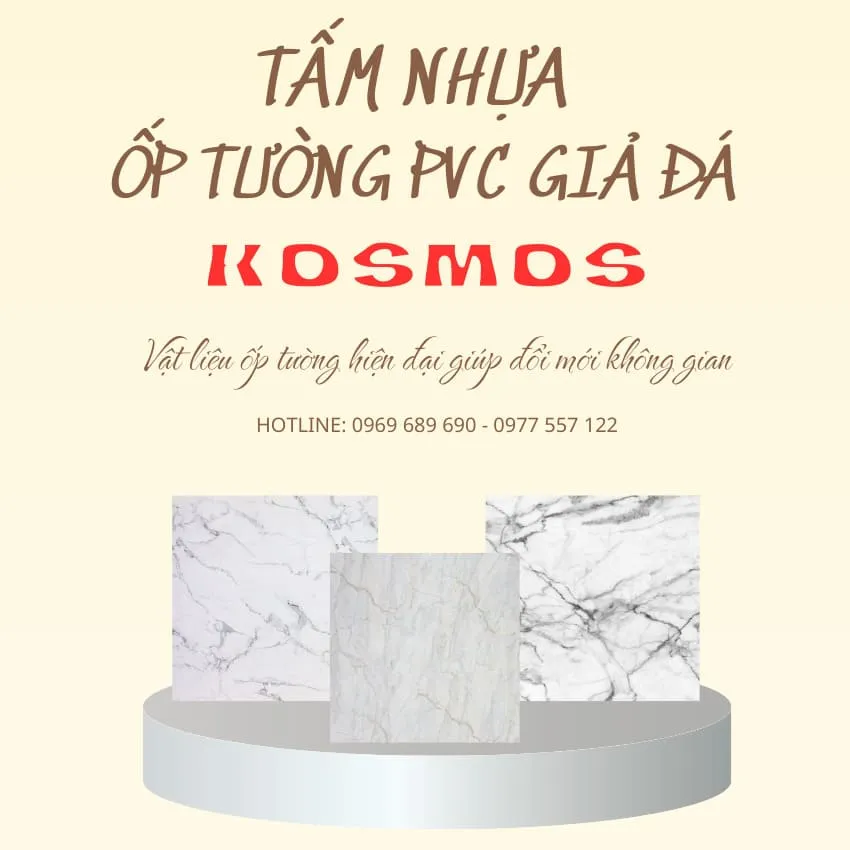 Tấm Nhựa Ốp Tường PVC Giả Đá Kosmos